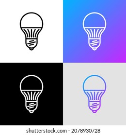 Glühbirnen-Symbol für dünne Linie. Moderne Vektorgrafik der Diodenlampe.