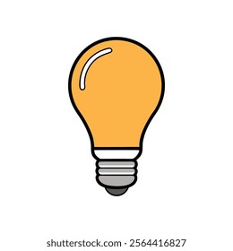 LED Bulb Vector Art Illustration - Electric Light Icon Design