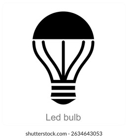 led bulb vector icon concept design
