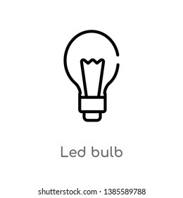 led bulb vector line icon. Simple element illustration. led bulb outline icon from nature concept. Can be used for web and mobile