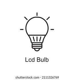 Ilustración de diseño de iconos de contorno de vector de bombilla de led. Símbolo de mejoras en el hogar sobre el fondo blanco Archivo EPS 10
