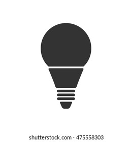 Led Bulbs. Flat Black Icon Light Bulb. Energy Saving Lamp.