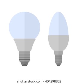 Led bulbs. Flat color icon light bulb. Energy saving lamp. 