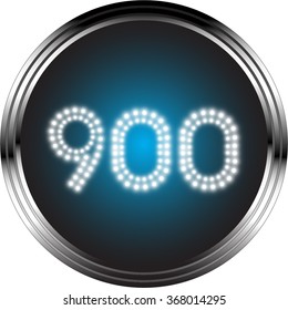 LED button number nine hundred, Vector illustration