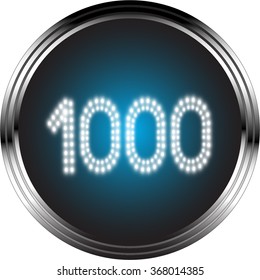 LED button number one thousand, Vector illustration