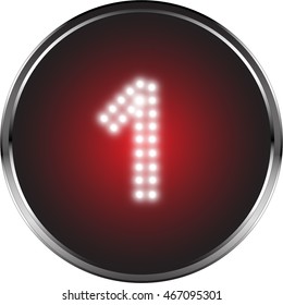 LED button number one, Vector illustration