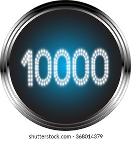 LED button number ten thousand, Vector illustration