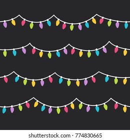LED Christmas light seamless background.