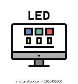 led computer monitor color icon vector. led computer monitor sign. isolated symbol illustration