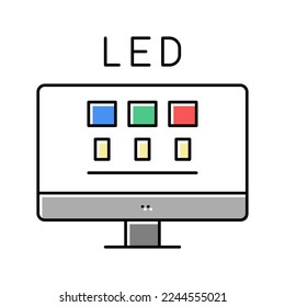 led computer monitor color icon vector. led computer monitor sign. isolated symbol illustration