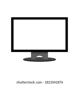 LED computer monitor display with blank white screen isolated on white background. vector illustration