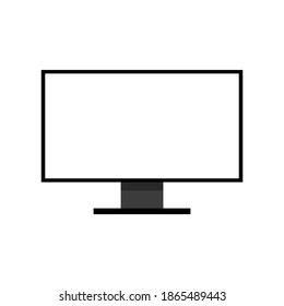LED computer monitor display with blank white screen isolated on white background. vector illustration