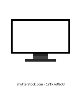 LED computer monitor display with blank white screen isolated on white background