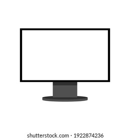 LED computer monitor display with blank white screen isolated on white background