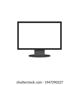 LED computer monitor display with blank white screen isolated on white background. vector illustration