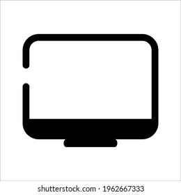 LED computer monitor display with blank white screen isolated on white background