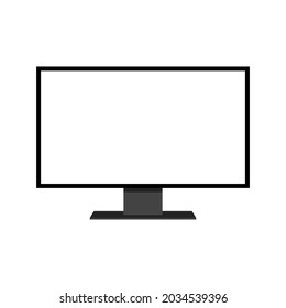 LED computer monitor display with blank white screen isolated on white background. vector illustration