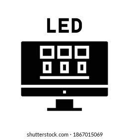 led computer monitor glyph icon vector. led computer monitor sign. isolated contour symbol black illustration