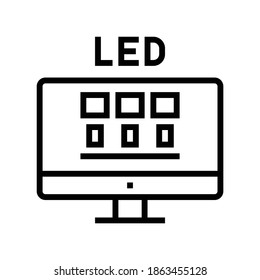 led computer monitor line icon vector. led computer monitor sign. isolated contour symbol black illustration