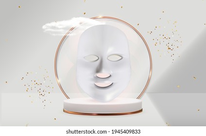 Led cosmetic face mask. Anti aging gadget for home care. Vector Illustration EPS10