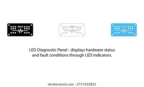 Painel de diagnóstico LED para status do hardware e indicação de falha