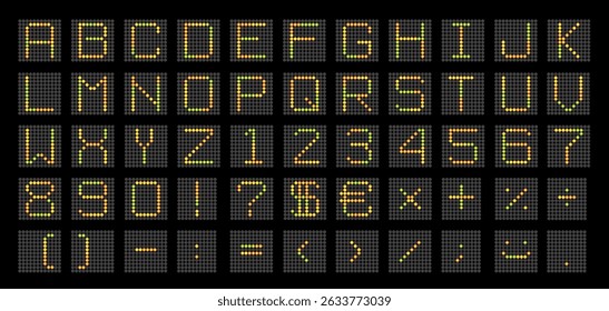 Led alfabeto digital, número eletrônico display digital, letras, sinal