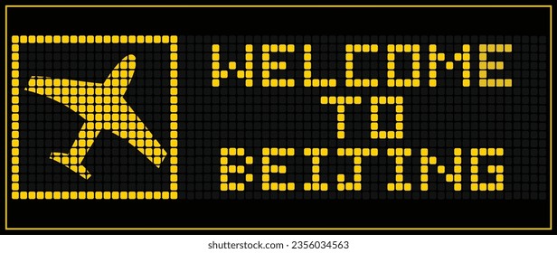 LED Digital board display text WELCOME TO BEIJING