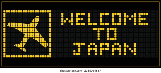 LED Digital board display text WELCOME TO JAPAN