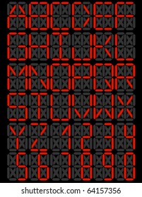 LED Digital Display Font Set
