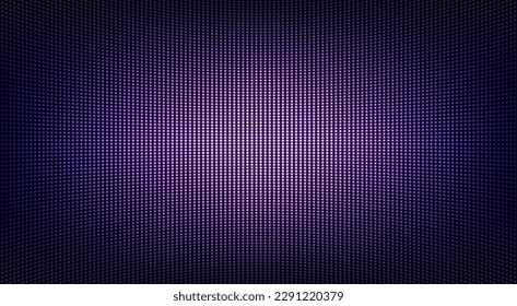 Led digital display. Lcd screen texture. TV pixel background. Violet television videowall. Monitor with dots. Electronic purple diode effect. Projector grid template. Vector illustration. - Shutterstock ID 2291220379