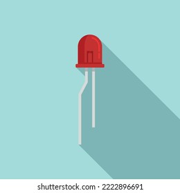 Led diode icon flat vector. Light semiconductor. Electric component