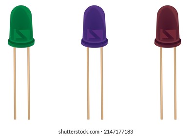  LED-Diodensatz. Vektorgrafik