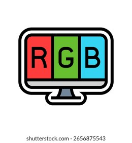 Icono de color de pantalla led. Vector de pantalla led. Ilustración de símbolo aislado