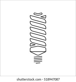 LED energy saving lamp bulb symbol sign line icon on background