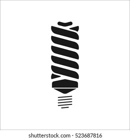 LED energy saving lamp bulb symbol sign silhouette icon on background