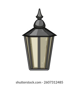 led exterior lamp cartoon. decorative waterproof, modern vintage, rustic pathway led exterior lamp sign. isolated symbol vector illustration