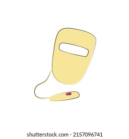 Led Face Mask Light Therapy. Beauty skin care equipment gadgets and devices. Sketch vector illustration. Techniques for youth and beauty