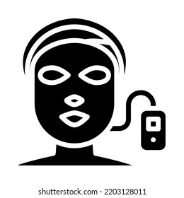 LED face mask solid icon. Photodynamic therapy facial mask. Beauty Cosmetic and Spa facial treatment. For presentation, graphic design, mobile application or UI. Vector Illustration.
