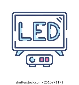 Icono del color de relleno del led, Ilustración vectorial