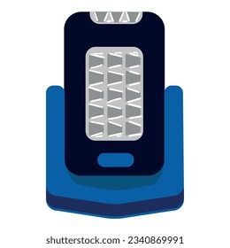 Led flashlight icon cartoon vector. Light lamp. Electric battery