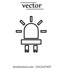 LED, flat icon, Vector illustration flat symbol on white background. 