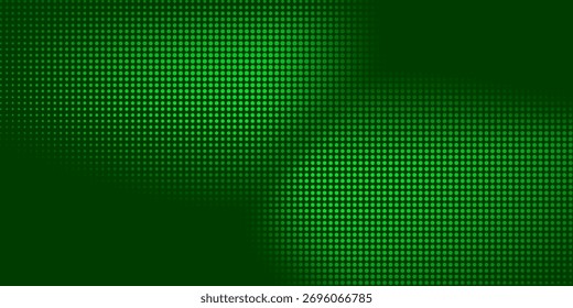 LED green screen dots dark green background.