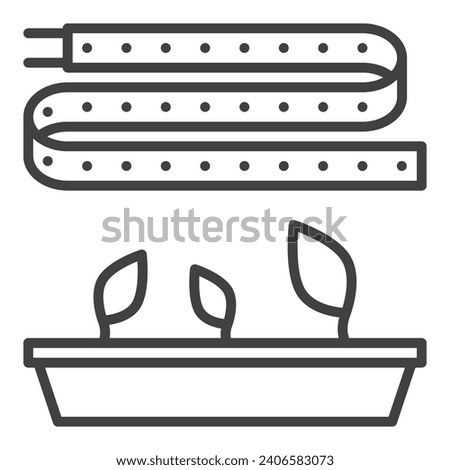 LED Grow Light Strip vector concept icon or sign in thin line style