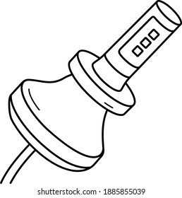 Led headlight bulb. Vector outline illustration.
