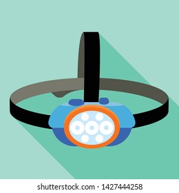 Led headlight icon. Flat illustration of led headlight vector icon for web design