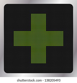 Led healt cross icon / button - graphic design element