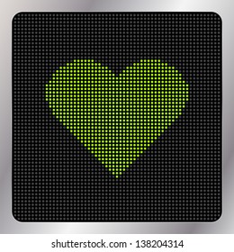 Led heart icon / button - graphic design element