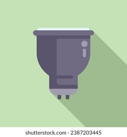 Led home lamp icon flat vector. Online illumination. Home remote control