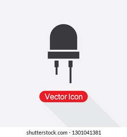 Led Icon, Diod Icon,  Light Emitting Diode Icon Vector Illustration Eps10