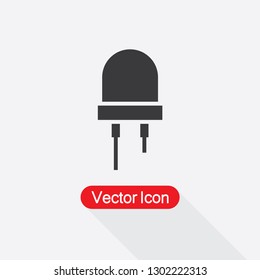 Led Icon, Diod Icon,  Light Emitting Diode Icon Vector Illustration Eps10